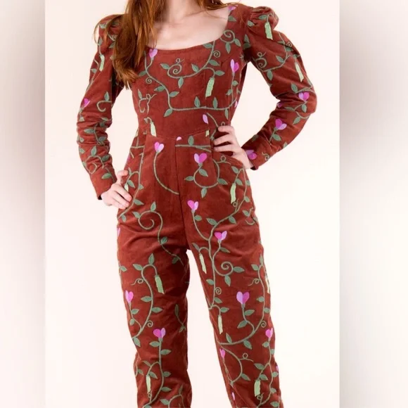 Samantha Pleet Red Floral Jumpsuit